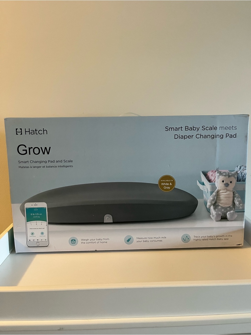 Hatch Grow Smart Baby Scale and Changing Pad - Gray